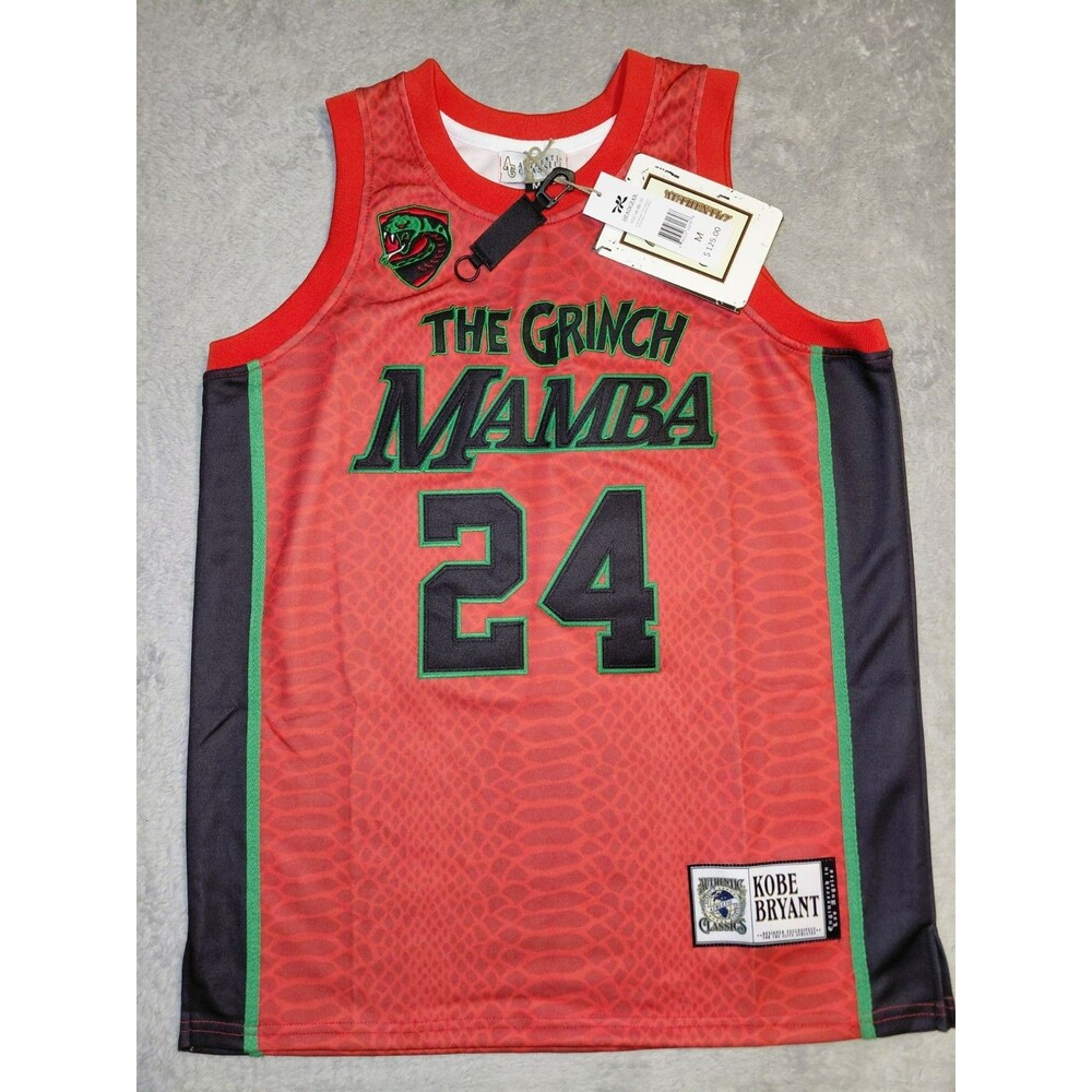 NWT! Headgear Classics Kobe Bryant #24 MAMBA The Grinch Jersey Men's Size MEDIUM